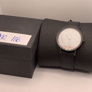 South Lane SS20-dr1-4857 Men's Black Leather Analog Dial Quartz Watch YR116